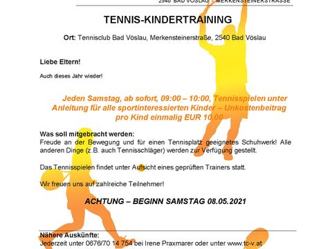 Foto 1 von 1: Tennis-Kindertraining 2021 (vergrößern)